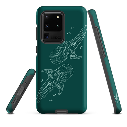 Samsung Phone Case -  Whale Sharks Outline Emerald