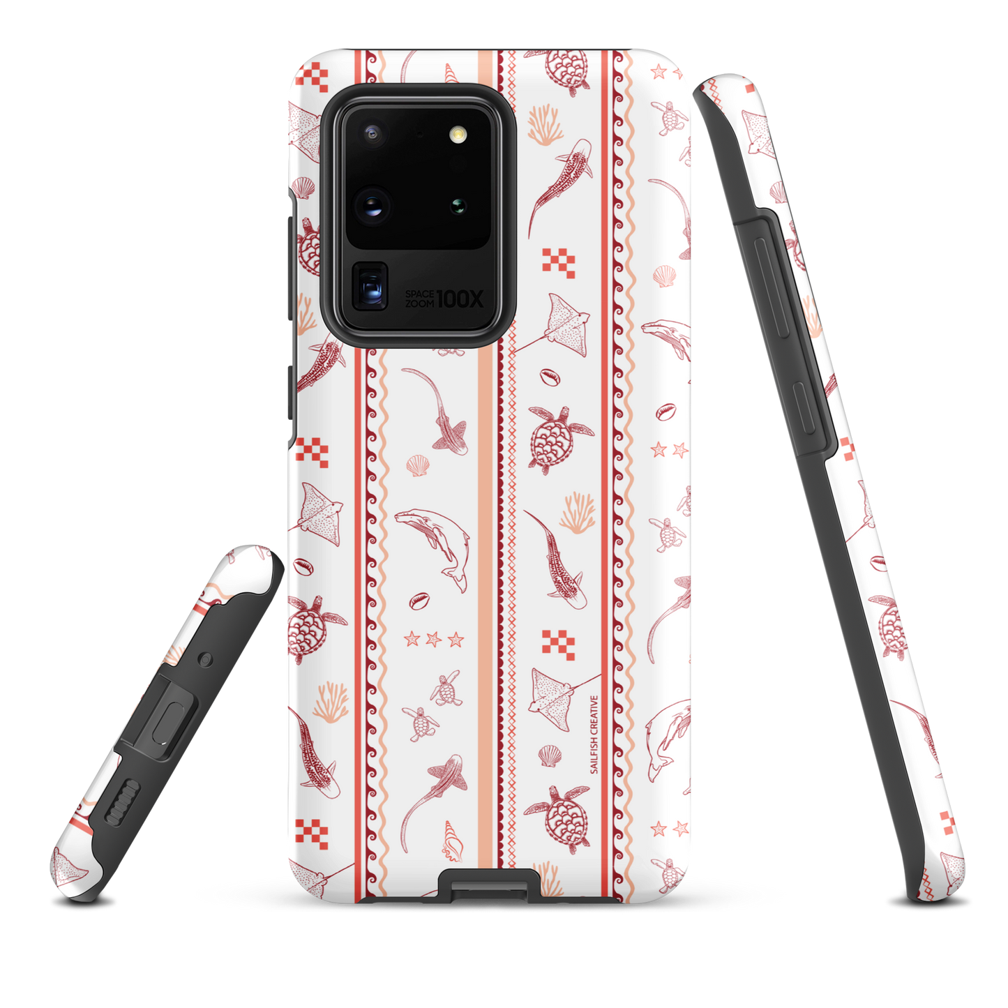Samsung Phone Case - Candy Stripes Coral
