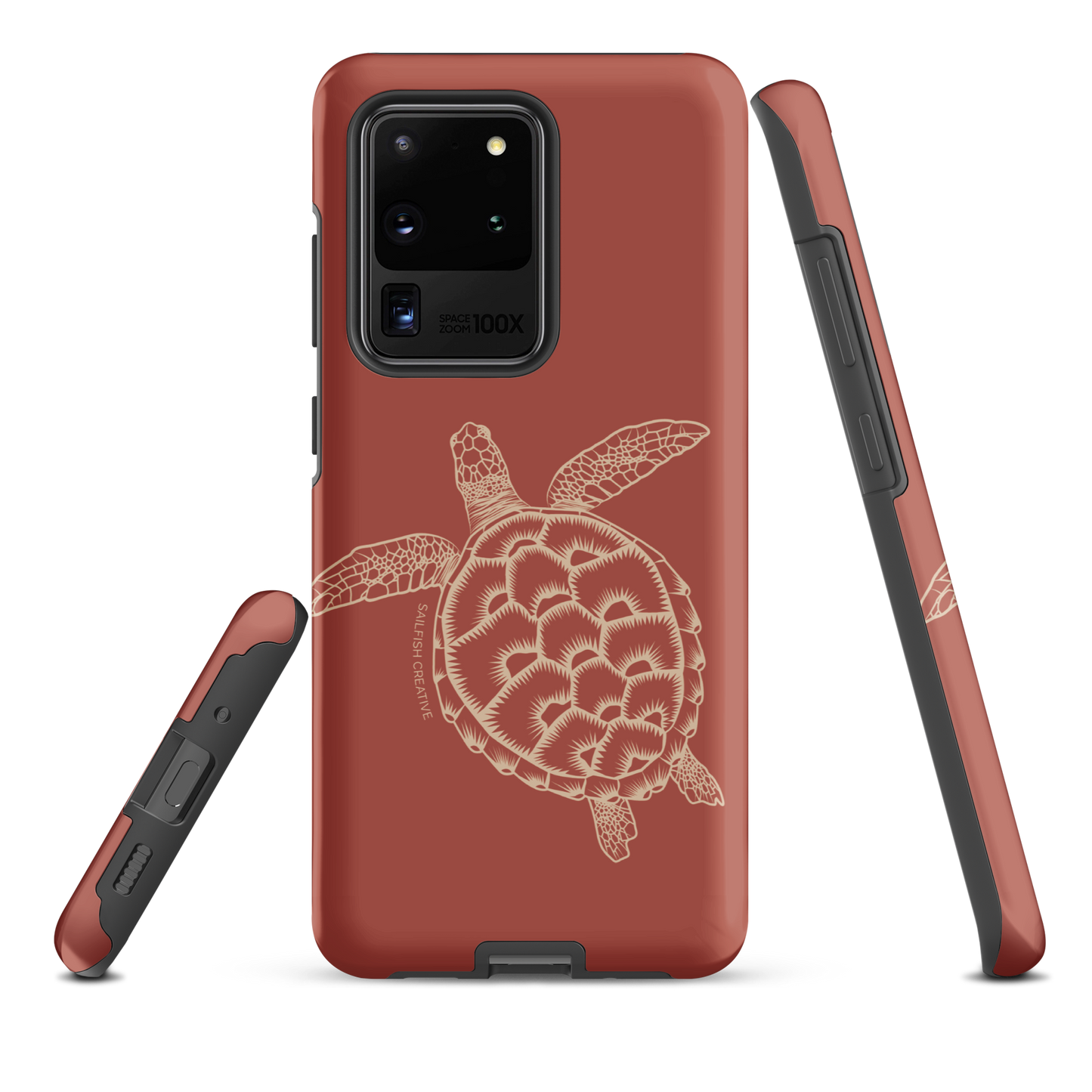 Samsung Phone Case -  Turtle Outline Rusty Coral
