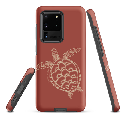 Samsung Phone Case -  Turtle Outline Rusty Coral