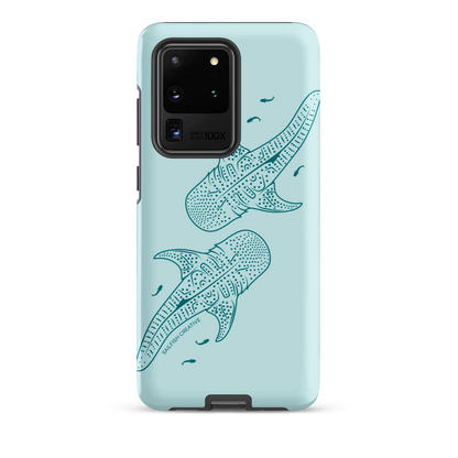 Samsung Phone Case -  Whale Sharks Outline Teal