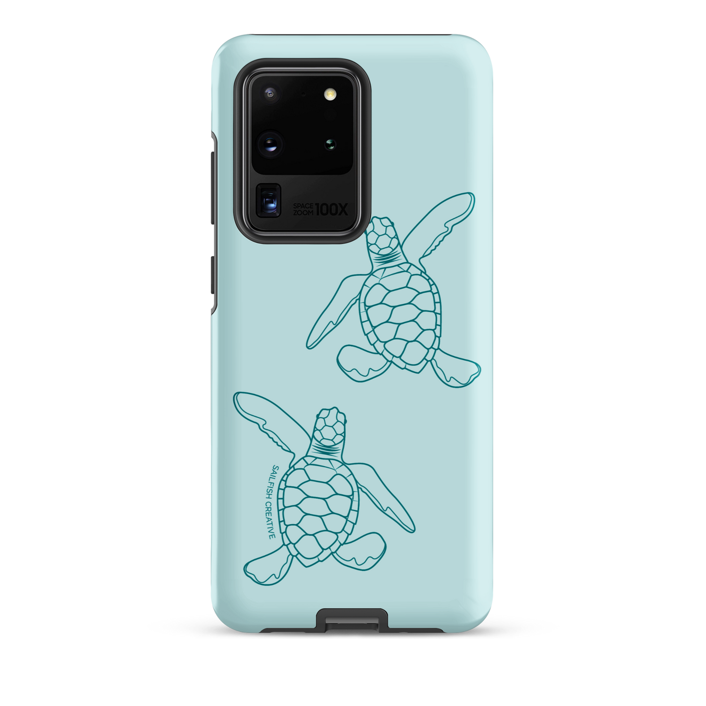 Samsung Phone Case -  Turtle Hatchlings Outline Teal