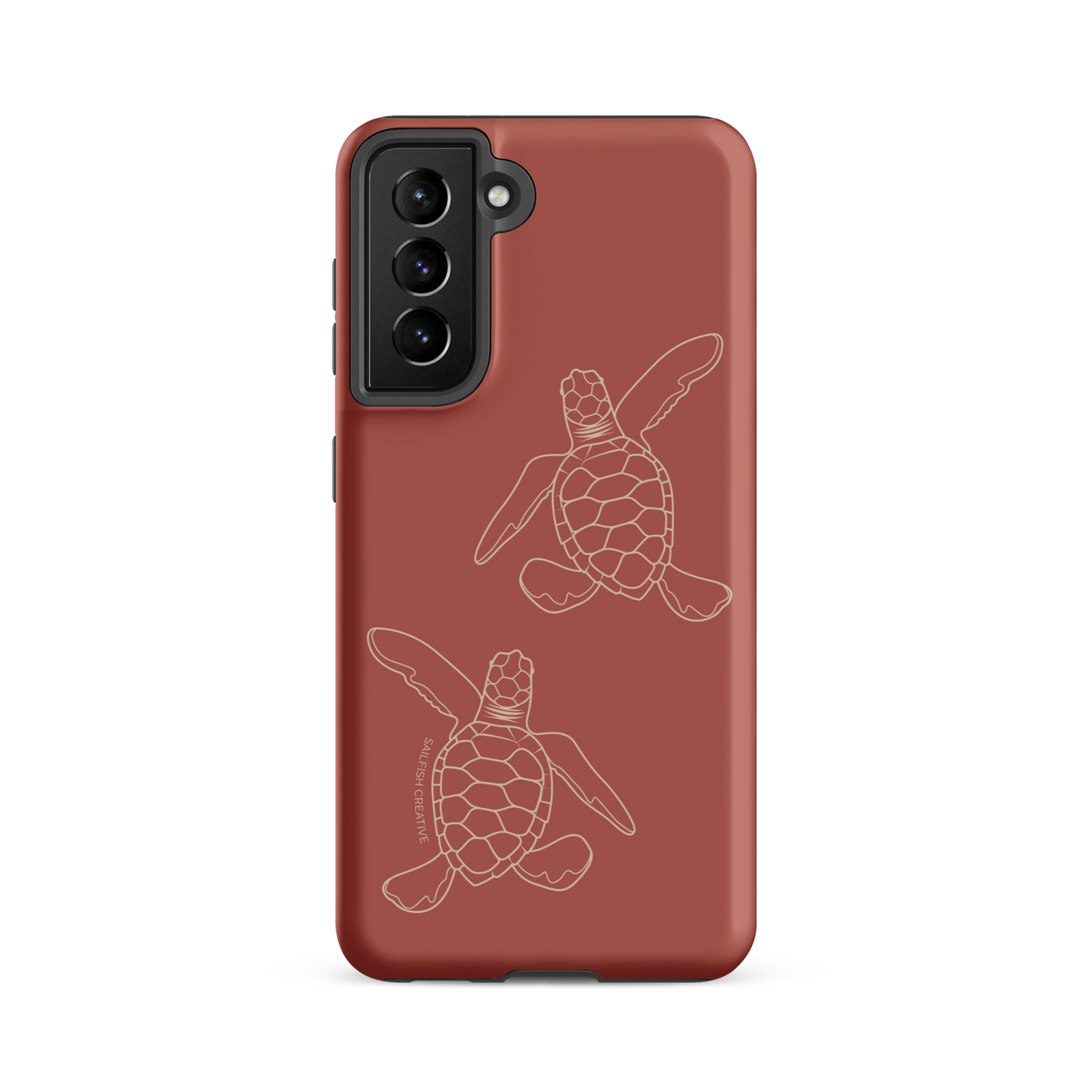 Samsung Phone Case -  Turtle Hatchlings Outline Rusty Coral