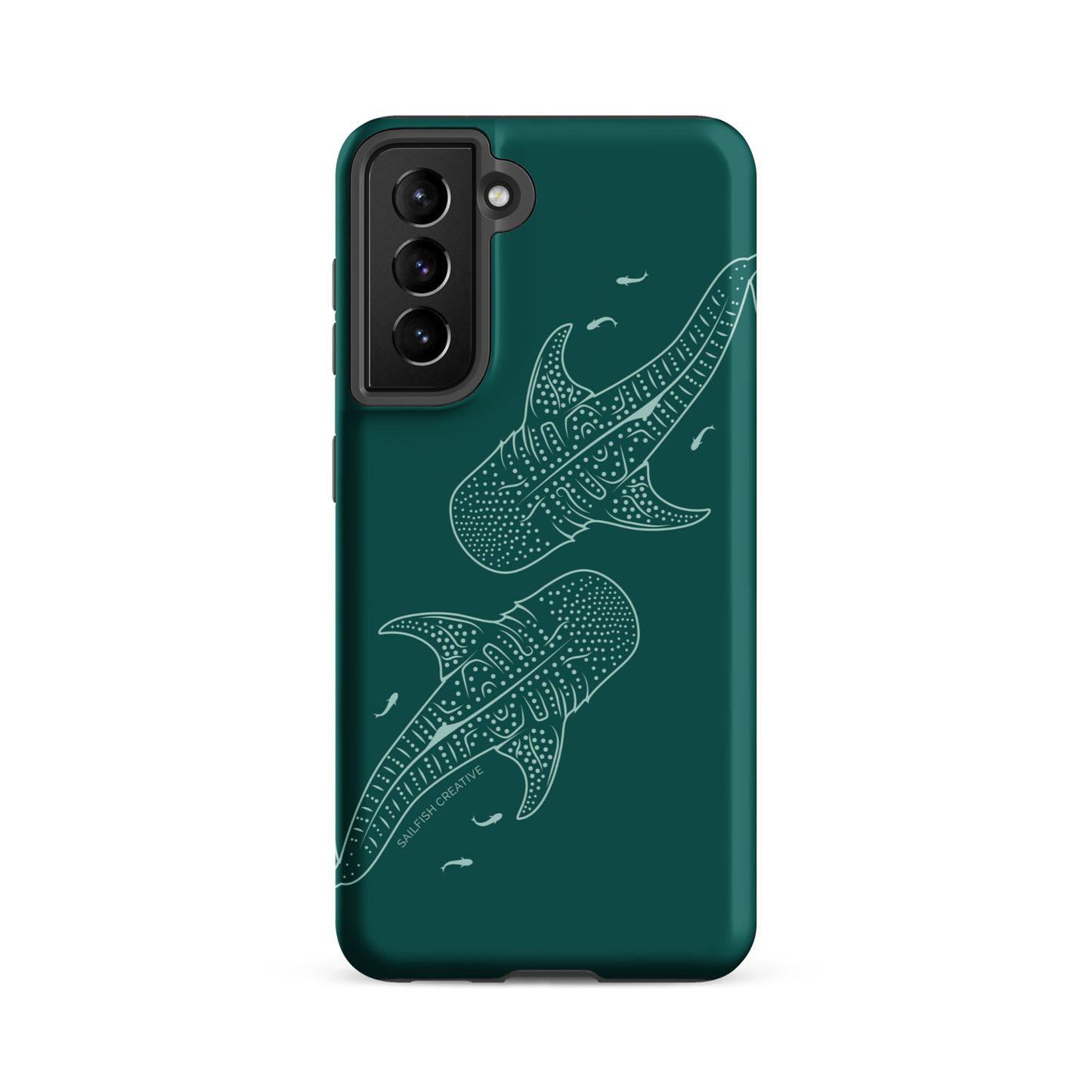 Samsung Phone Case -  Whale Sharks Outline Emerald