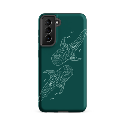 Samsung Phone Case -  Whale Sharks Outline Emerald