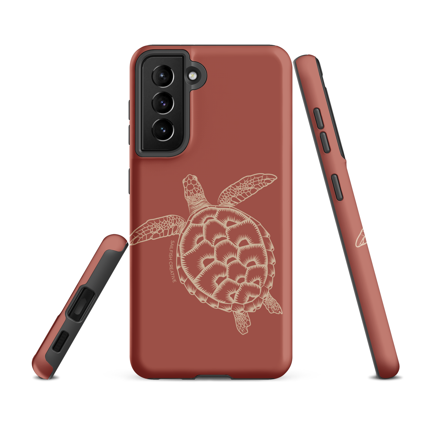 Samsung Phone Case -  Turtle Outline Rusty Coral