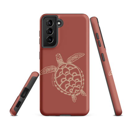 Samsung Phone Case -  Turtle Outline Rusty Coral