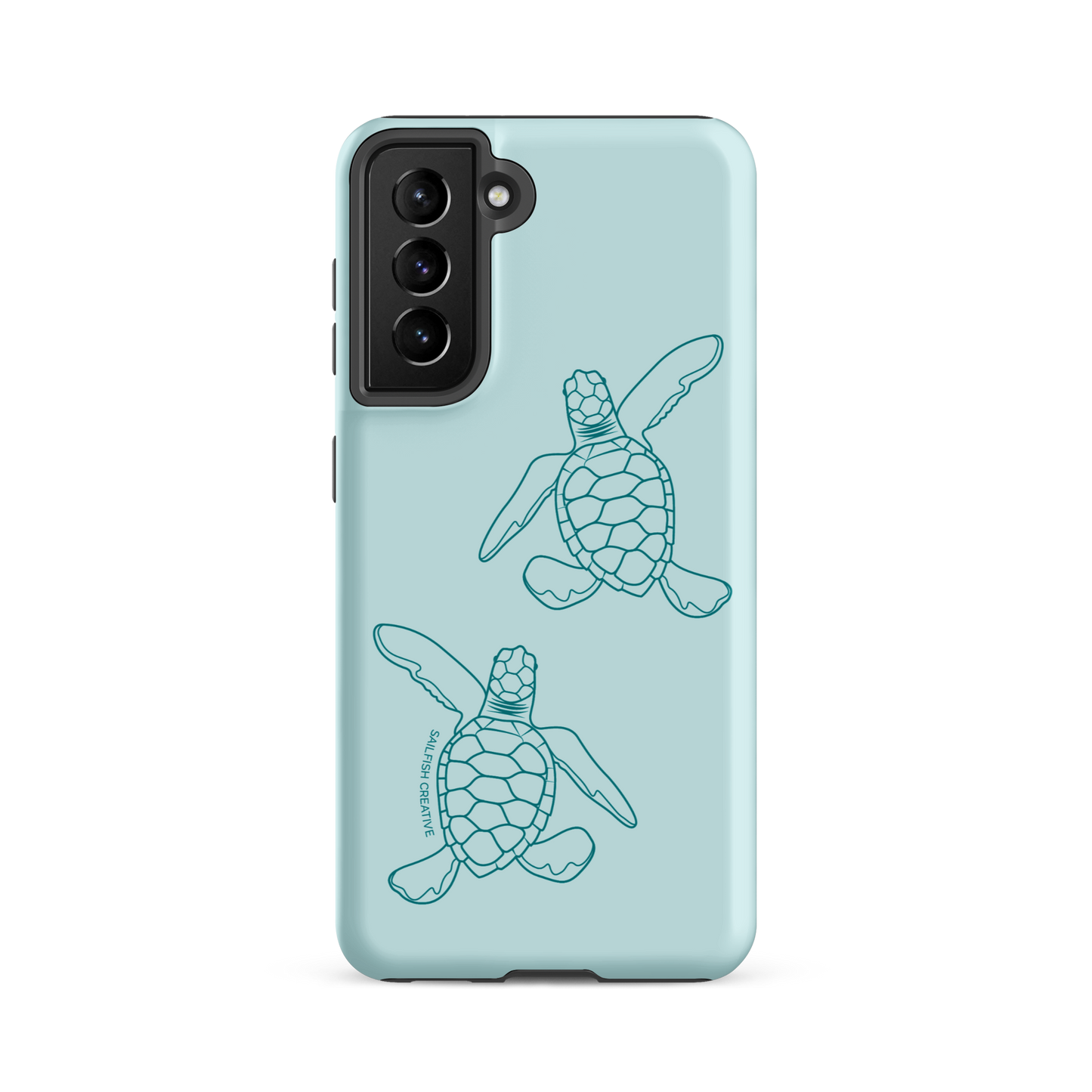 Samsung Phone Case -  Turtle Hatchlings Outline Teal