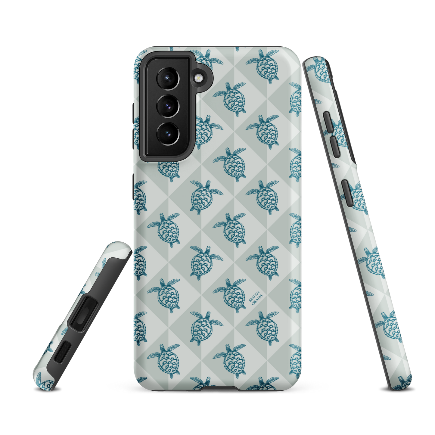 Samsung Phone Case -  Turtle Diamonds Coastal Storm