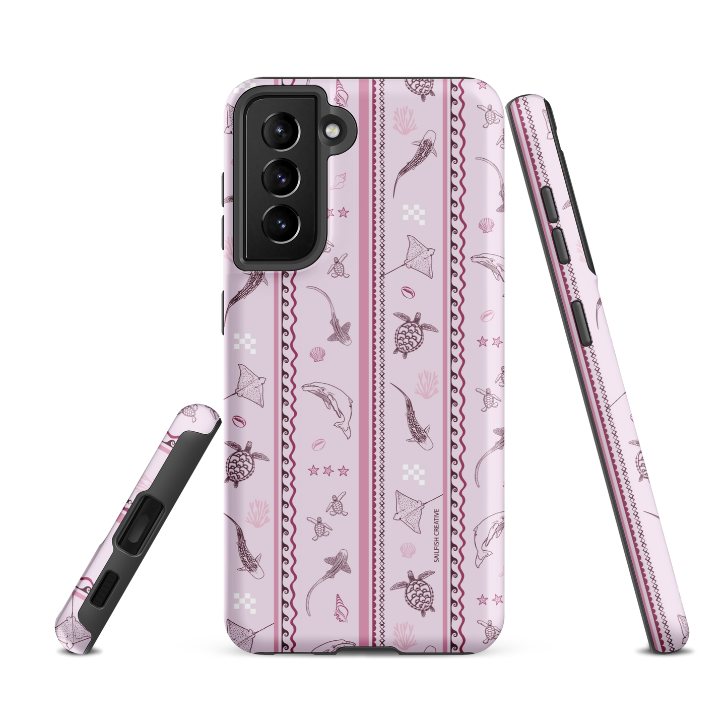 Samsung Phone Case - Orchid Candy Stripes
