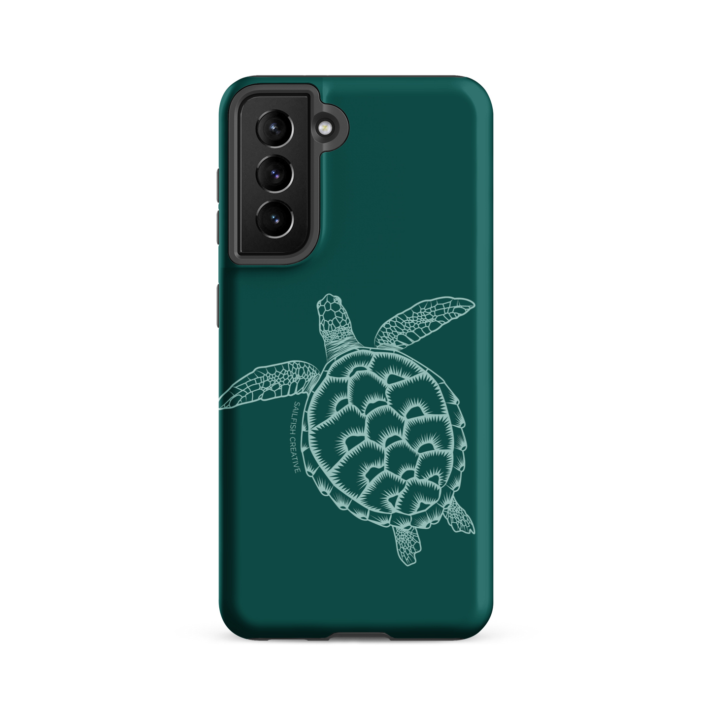 Samsung Phone Case -  Turtle Outline Emerald