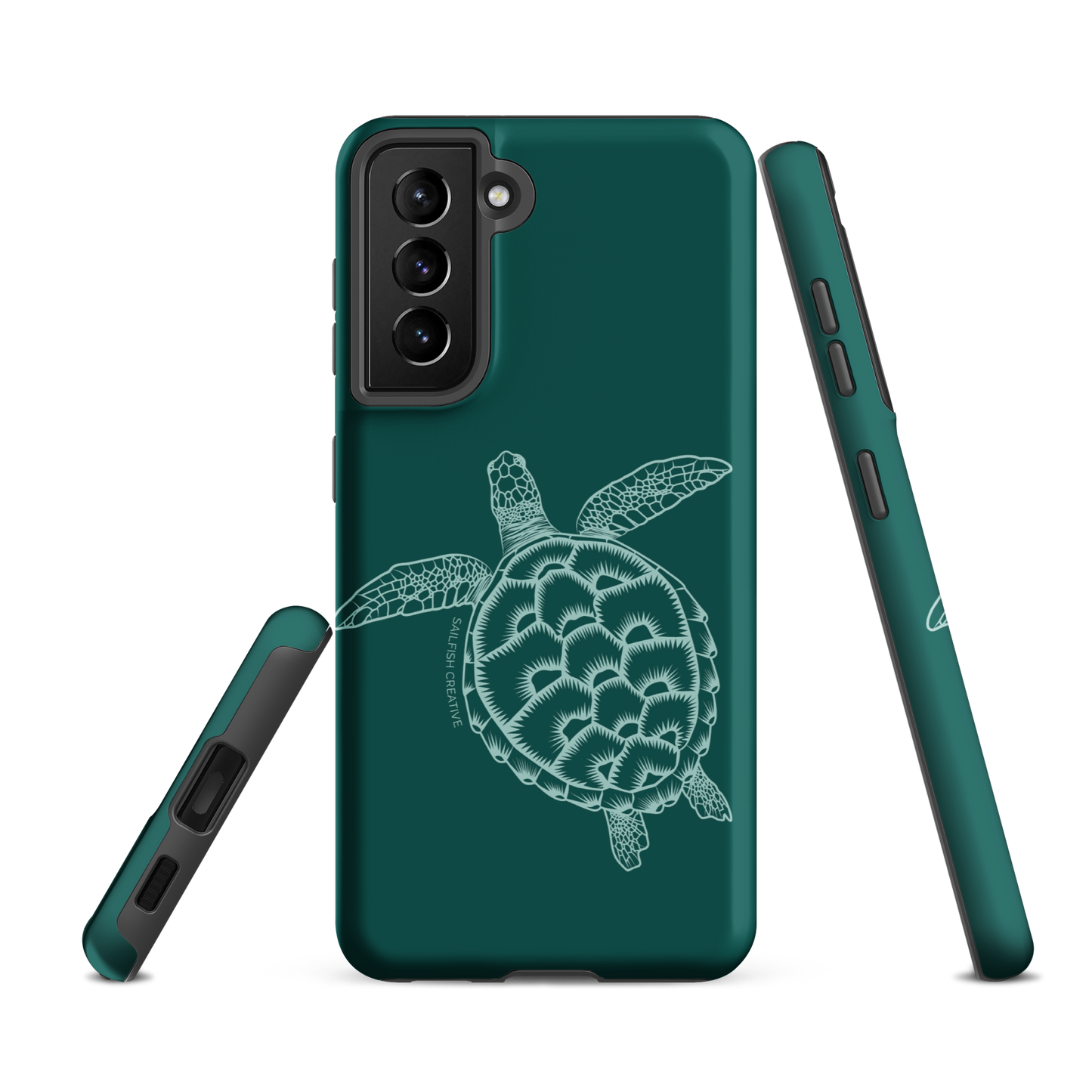 Samsung Phone Case -  Turtle Outline Emerald