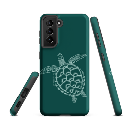 Samsung Phone Case -  Turtle Outline Emerald