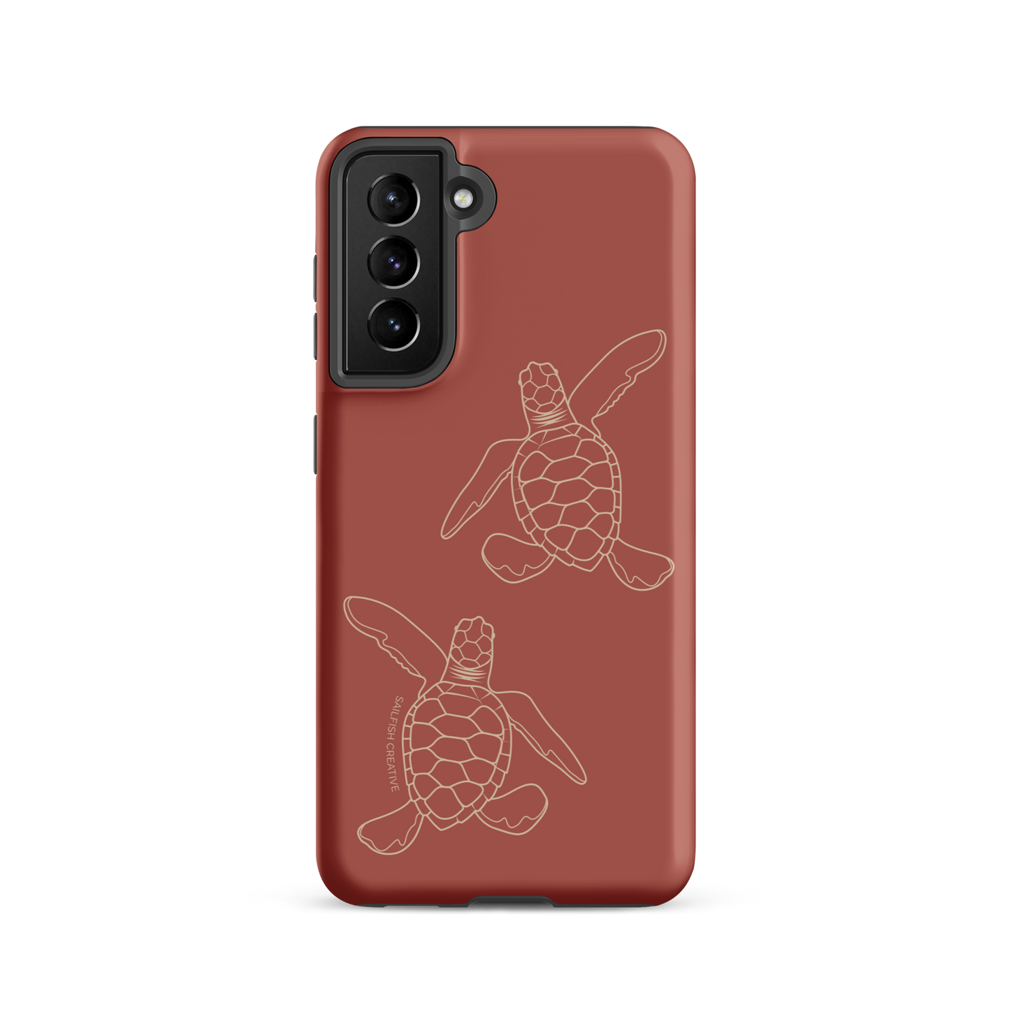 Samsung Phone Case -  Turtle Hatchlings Outline Rusty Coral