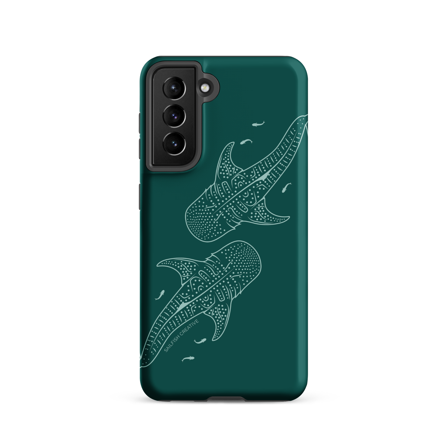 Samsung Phone Case -  Whale Sharks Outline Emerald