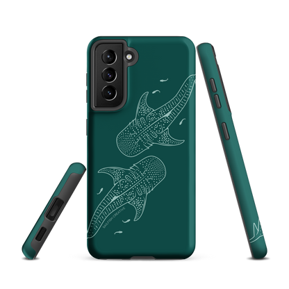 Samsung Phone Case -  Whale Sharks Outline Emerald