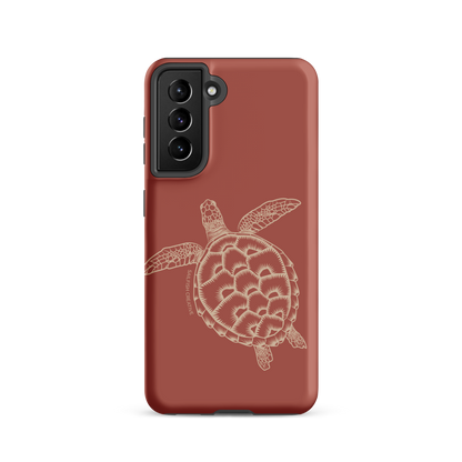 Samsung Phone Case -  Turtle Outline Rusty Coral
