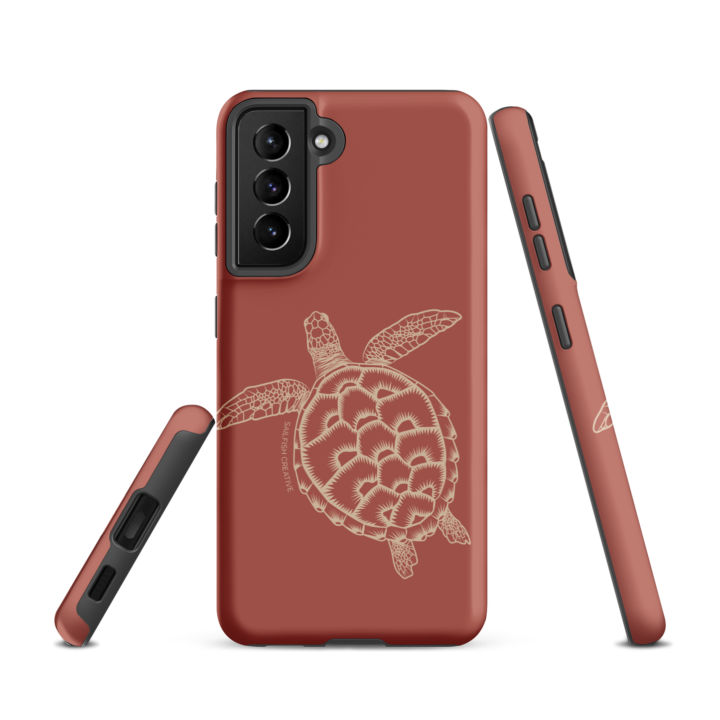 Samsung Phone Case -  Turtle Outline Rusty Coral