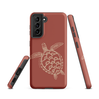 Samsung Phone Case -  Turtle Outline Rusty Coral
