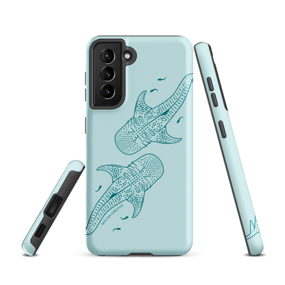 Samsung Phone Case -  Whale Sharks Outline Teal