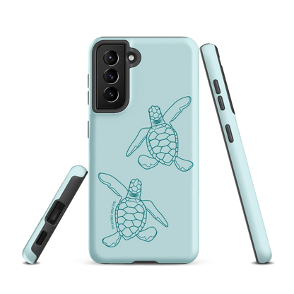Samsung Phone Case -  Turtle Hatchlings Outline Teal