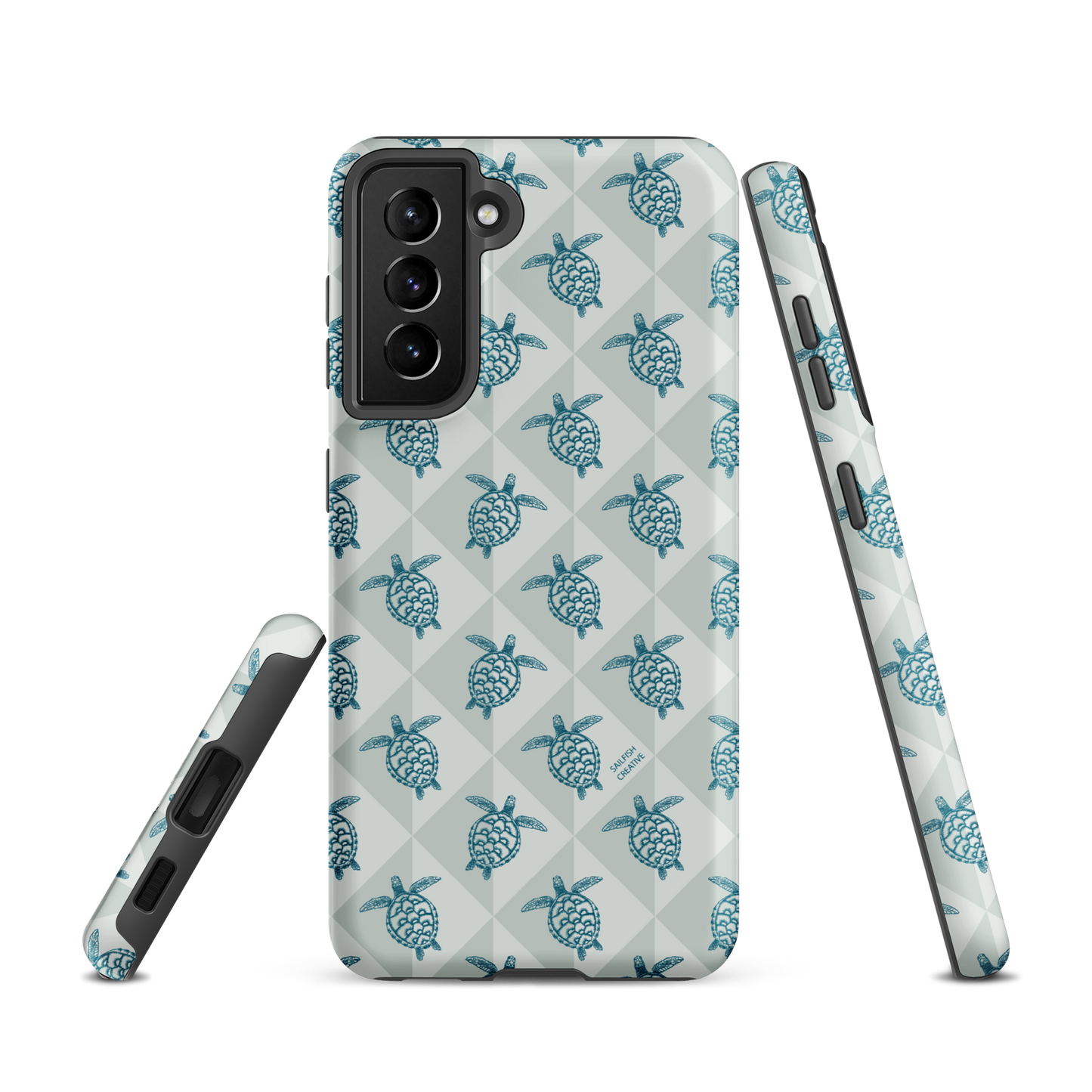 Samsung Phone Case -  Turtle Diamonds Coastal Storm
