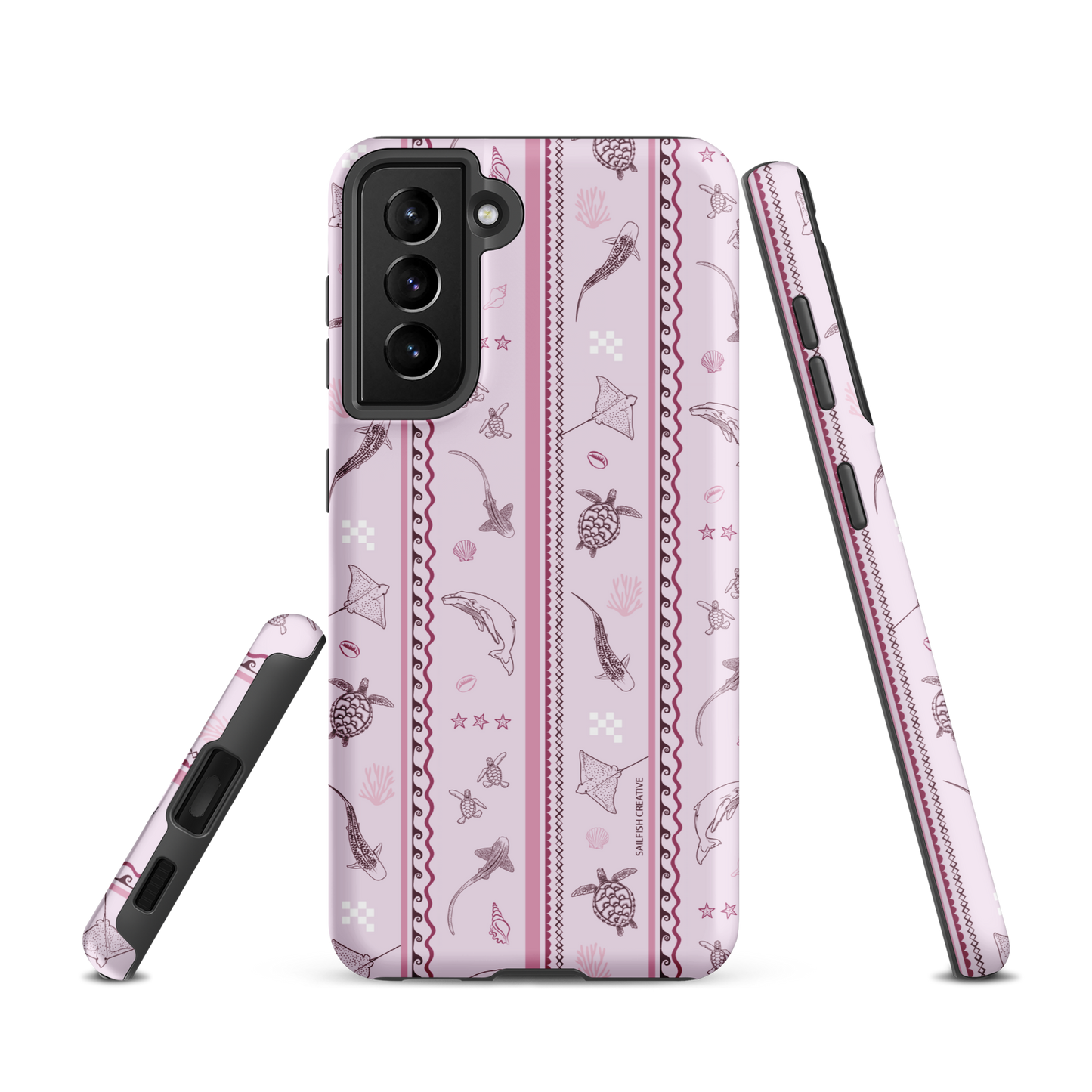 Samsung Phone Case - Orchid Candy Stripes