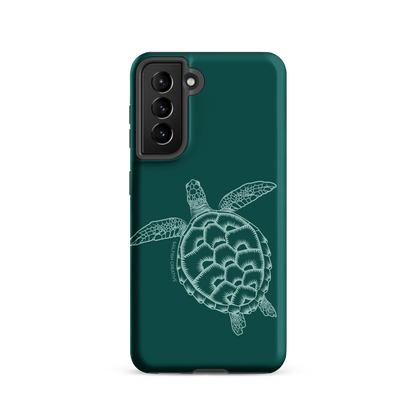 Samsung Phone Case -  Turtle Outline Emerald