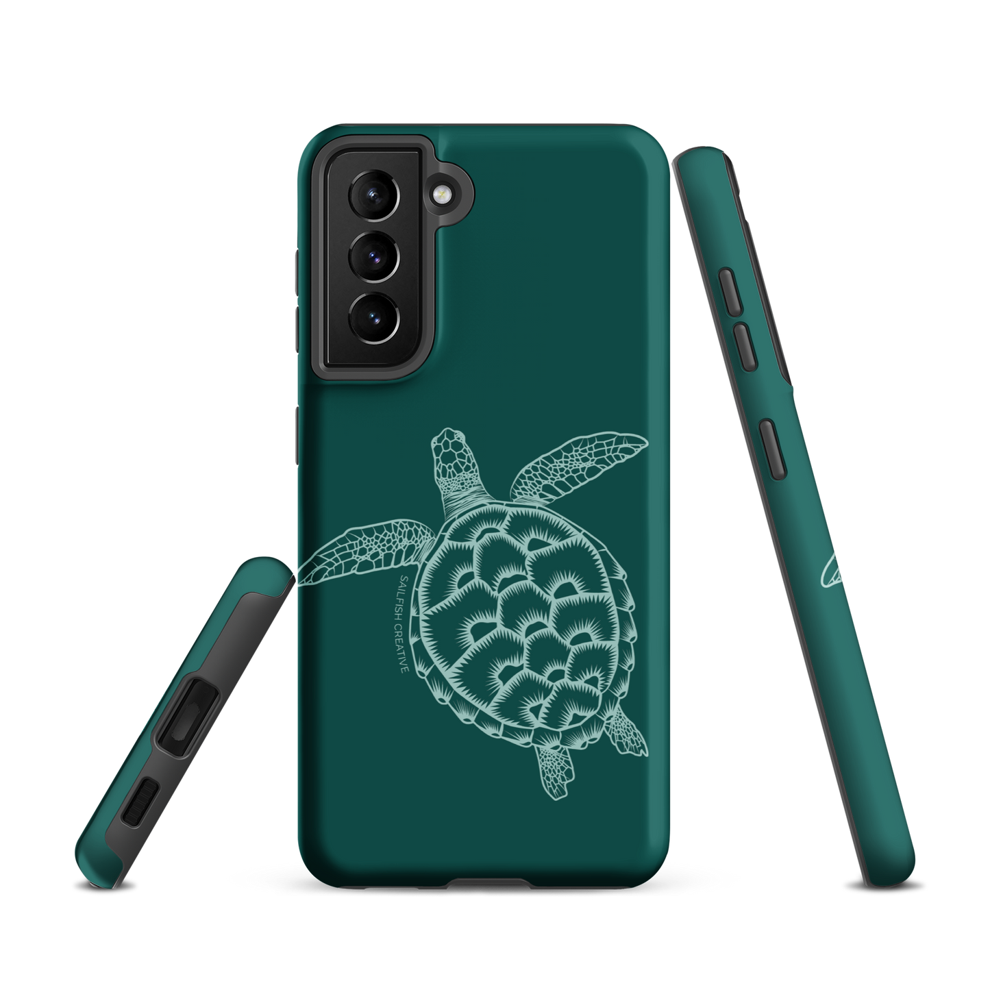 Samsung Phone Case -  Turtle Outline Emerald