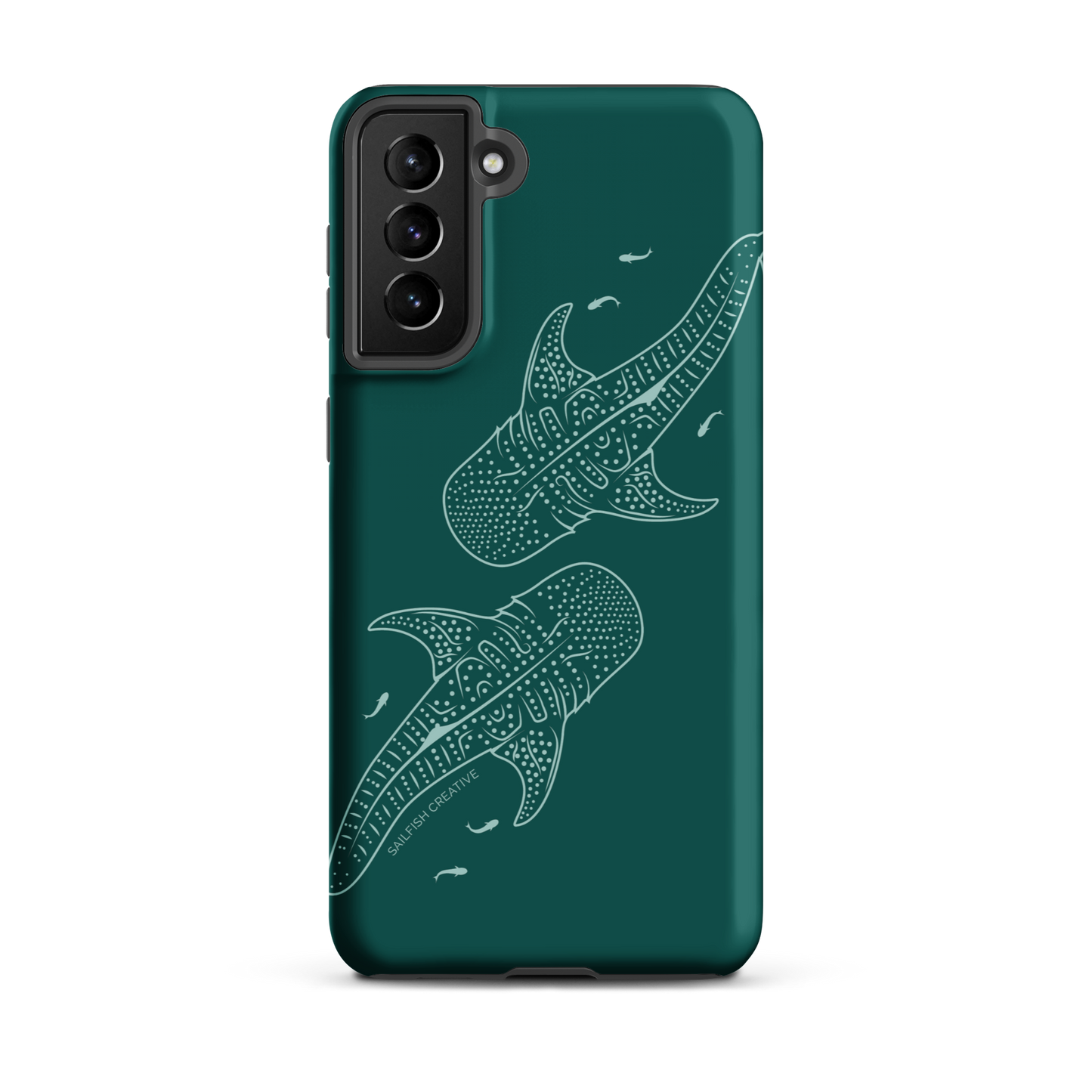 Samsung Phone Case -  Whale Sharks Outline Emerald
