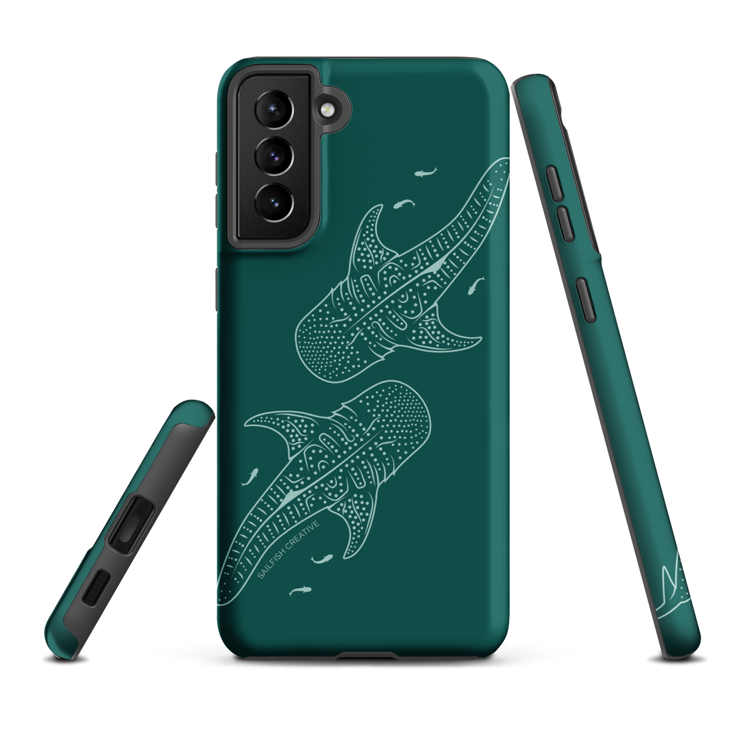 Samsung Phone Case -  Whale Sharks Outline Emerald