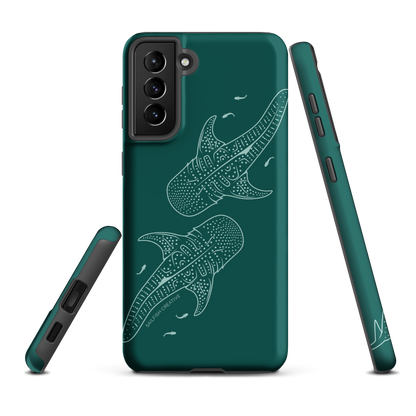 Samsung Phone Case -  Whale Sharks Outline Emerald