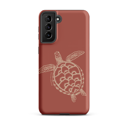 Samsung Phone Case -  Turtle Outline Rusty Coral
