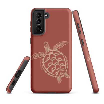 Samsung Phone Case -  Turtle Outline Rusty Coral