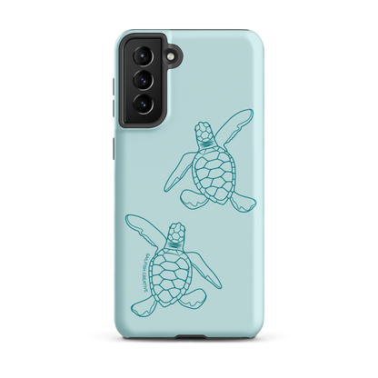 Samsung Phone Case -  Turtle Hatchlings Outline Teal