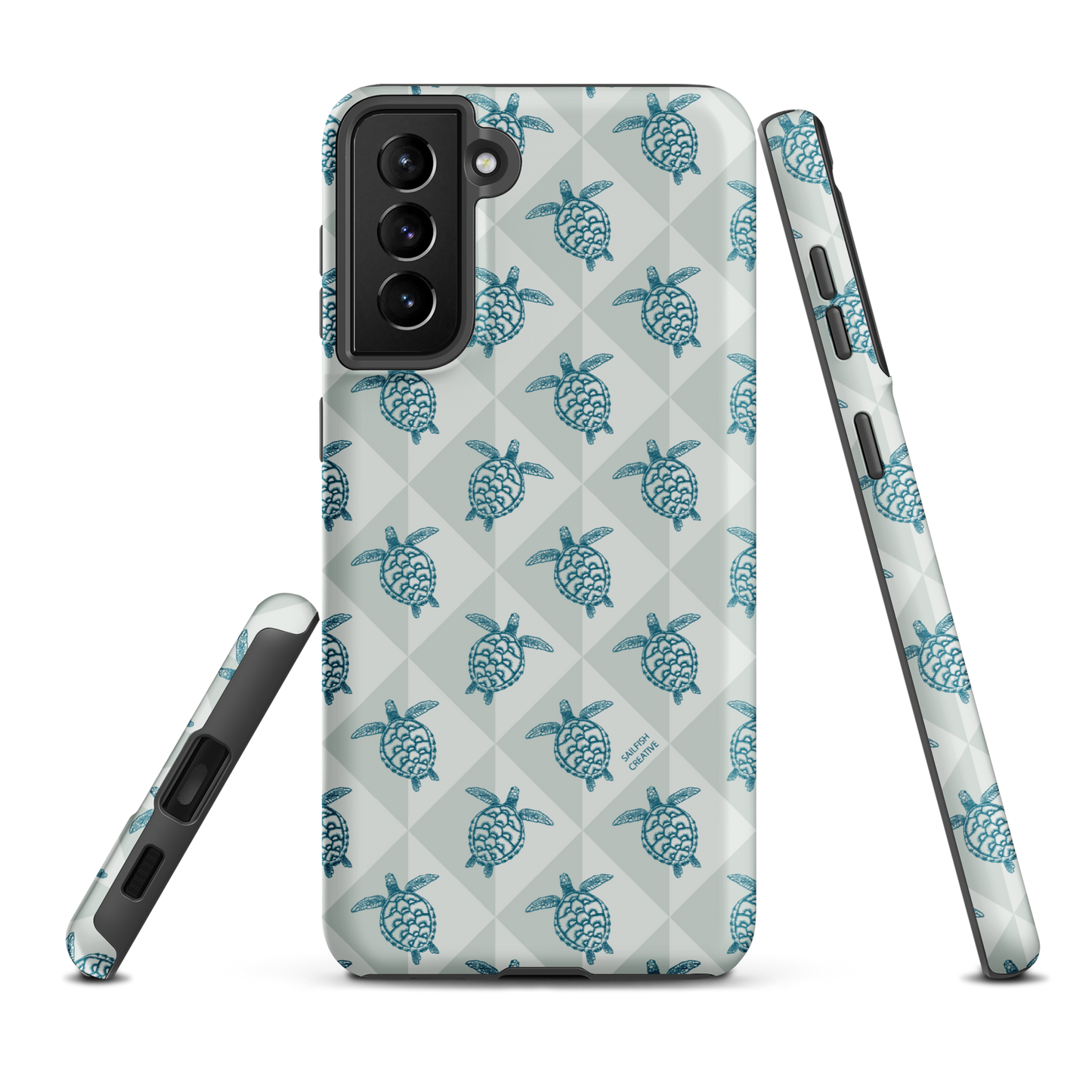 Samsung Phone Case -  Turtle Diamonds Coastal Storm