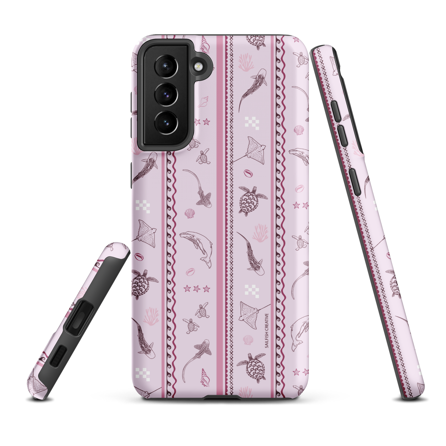 Samsung Phone Case - Orchid Candy Stripes