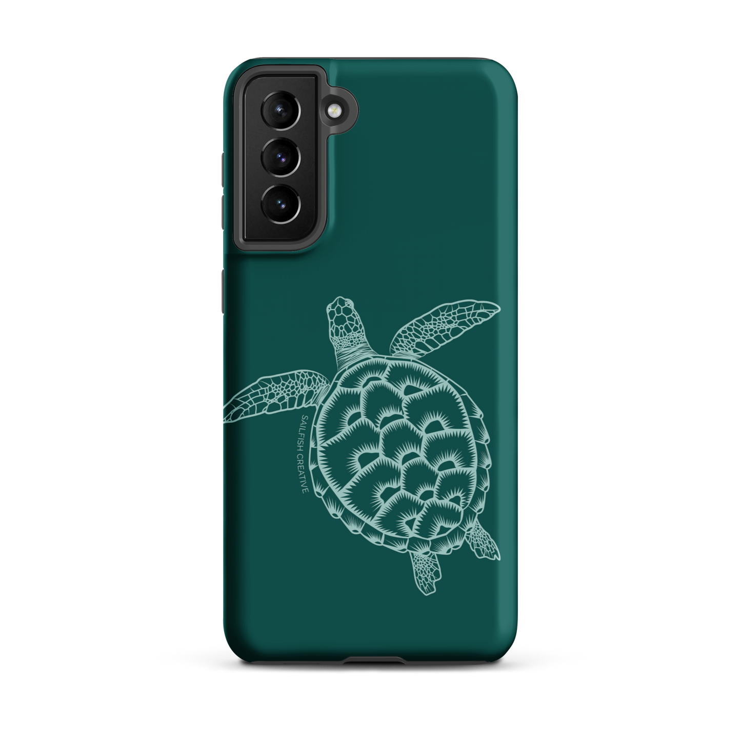 Samsung Phone Case -  Turtle Outline Emerald