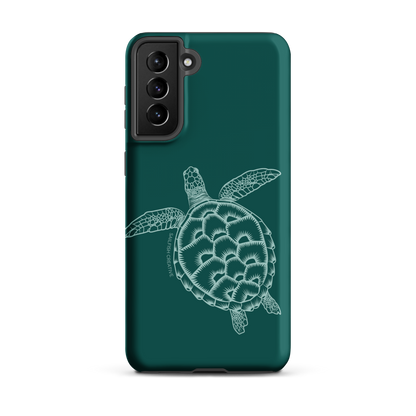 Samsung Phone Case -  Turtle Outline Emerald