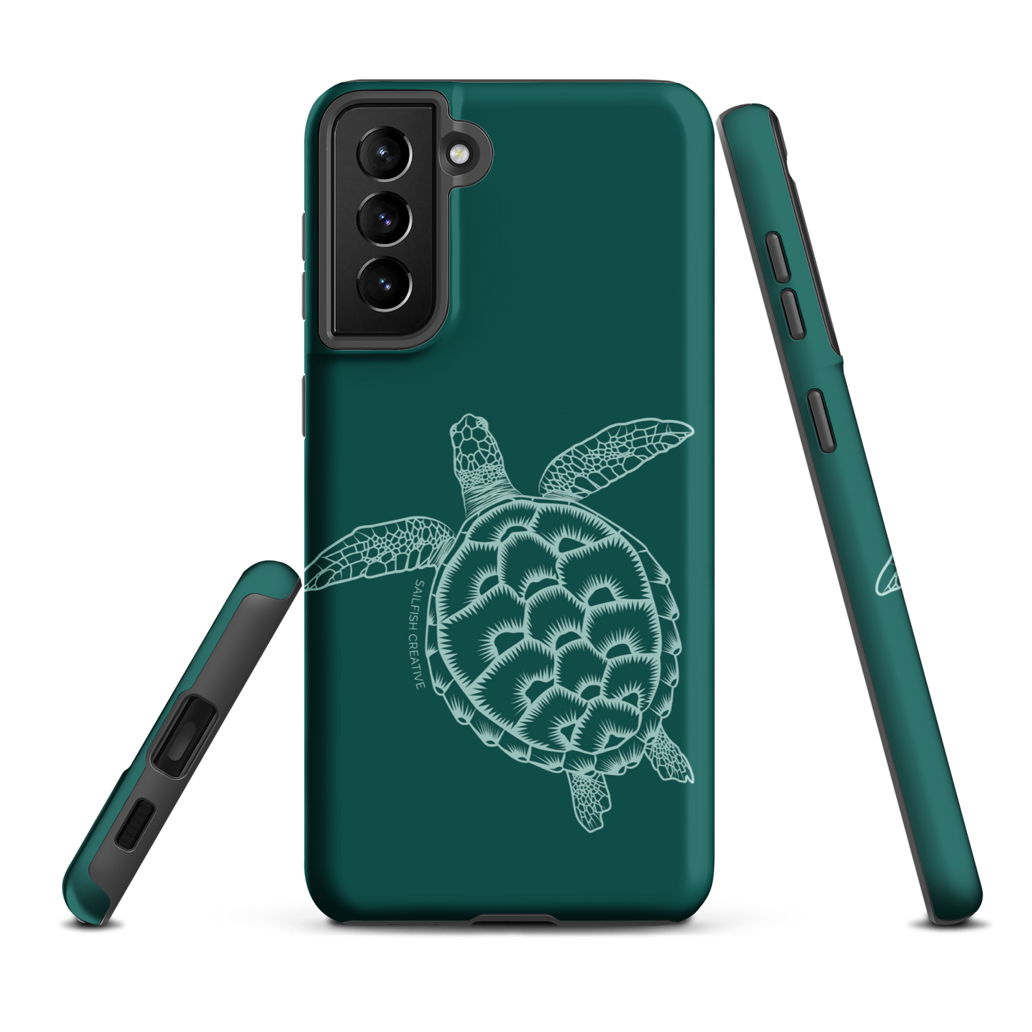 Samsung Phone Case -  Turtle Outline Emerald