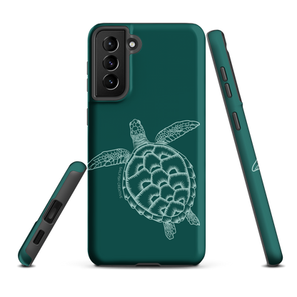 Samsung Phone Case -  Turtle Outline Emerald