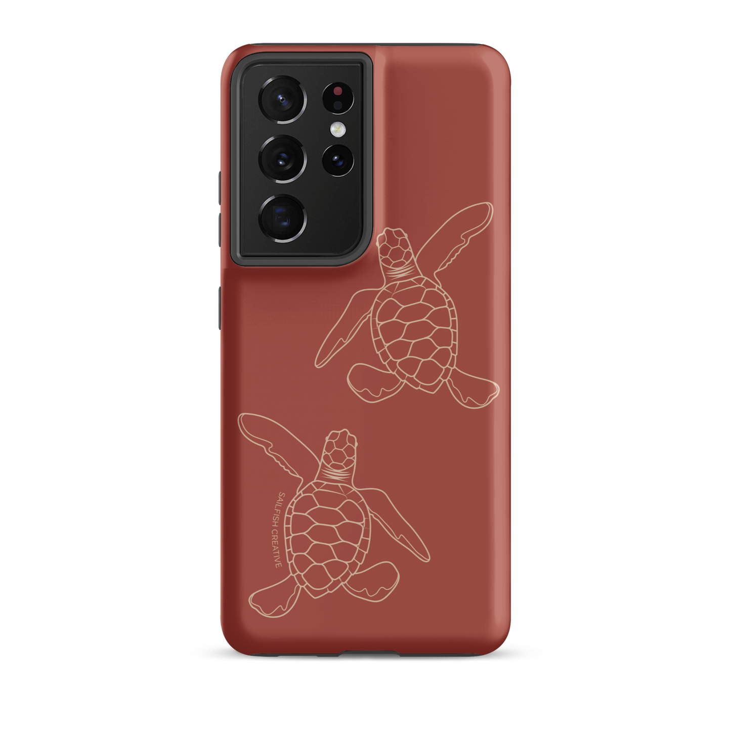 Samsung Phone Case -  Turtle Hatchlings Outline Rusty Coral