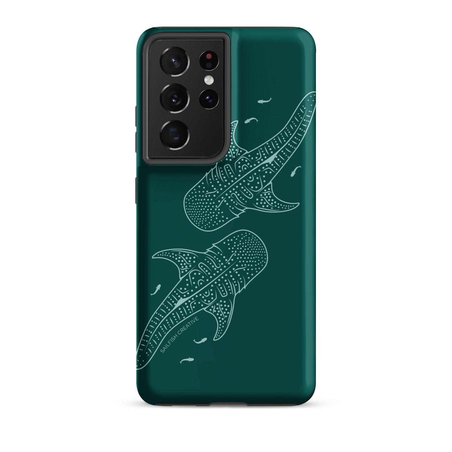 Samsung Phone Case -  Whale Sharks Outline Emerald