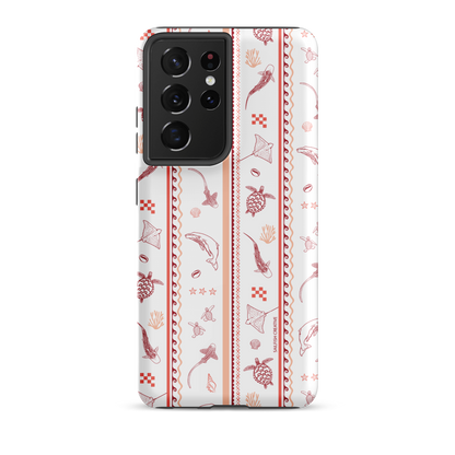 Samsung Phone Case - Candy Stripes Coral
