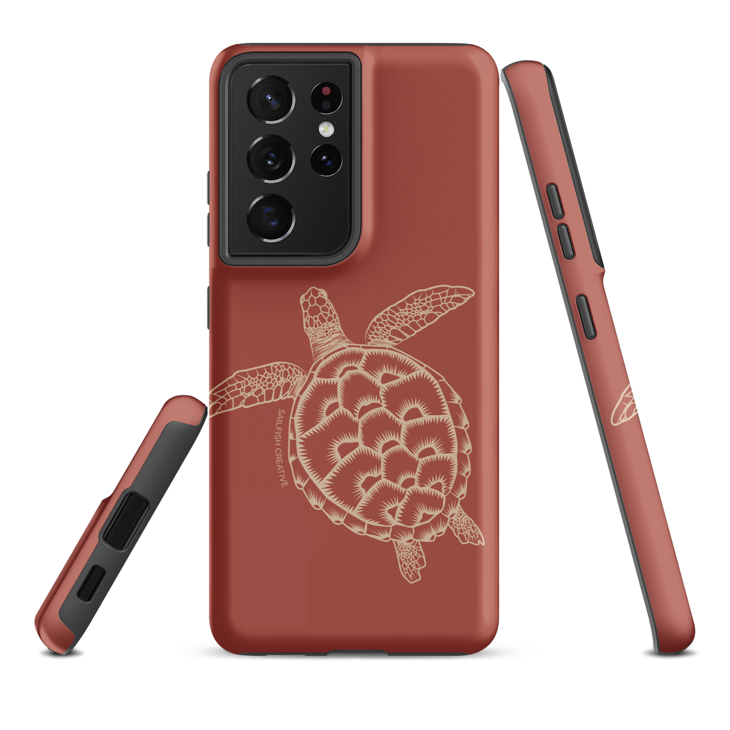 Samsung Phone Case -  Turtle Outline Rusty Coral
