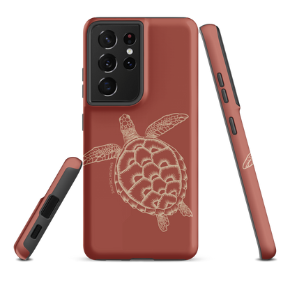 Samsung Phone Case -  Turtle Outline Rusty Coral