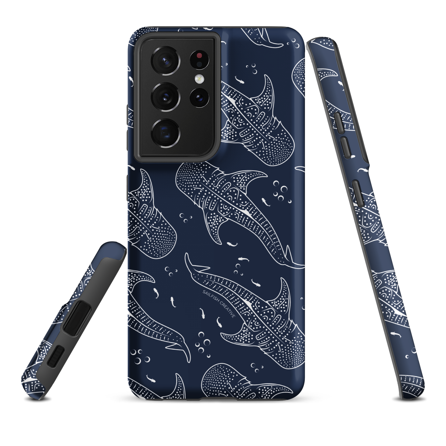 Samsung Phone Case - Whale Sharks Pattern Navy