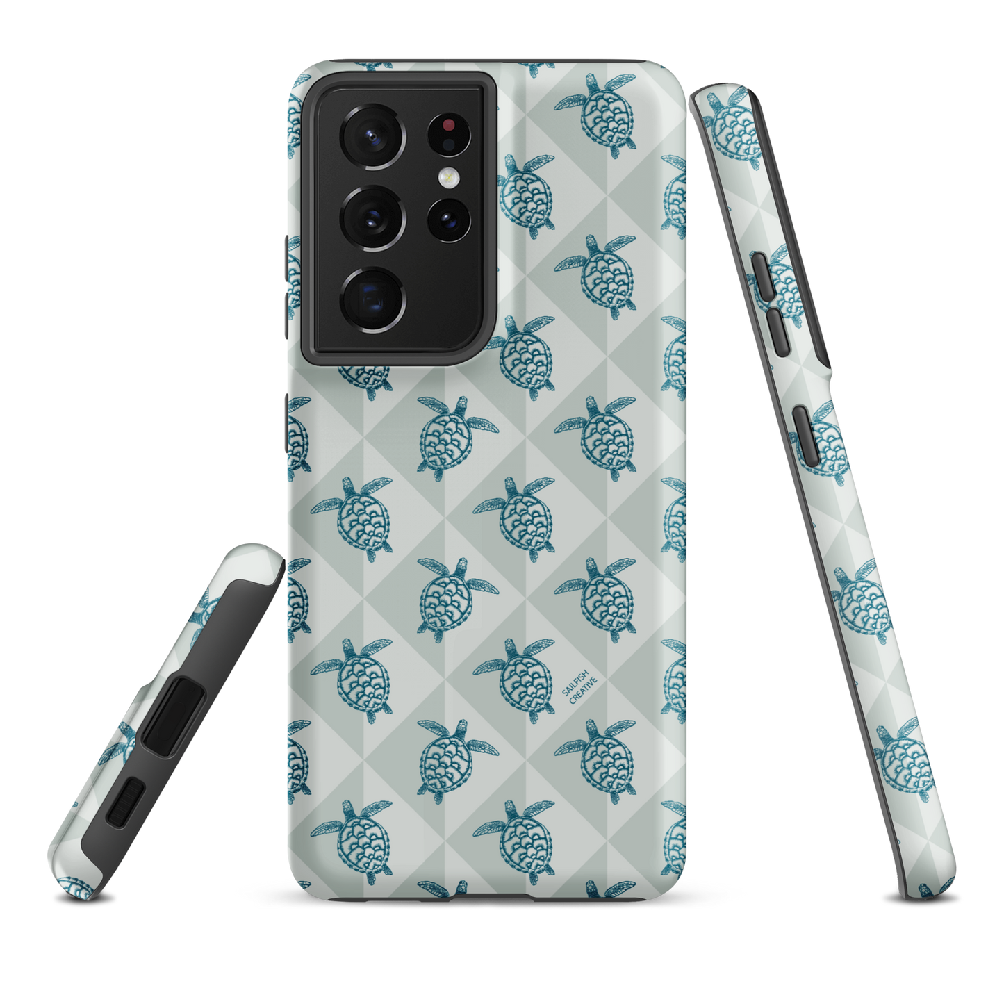 Samsung Phone Case -  Turtle Diamonds Coastal Storm