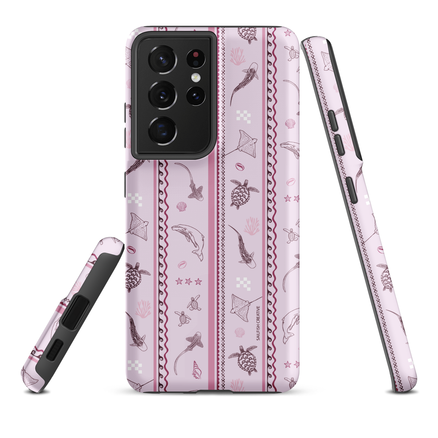 Samsung Phone Case - Orchid Candy Stripes