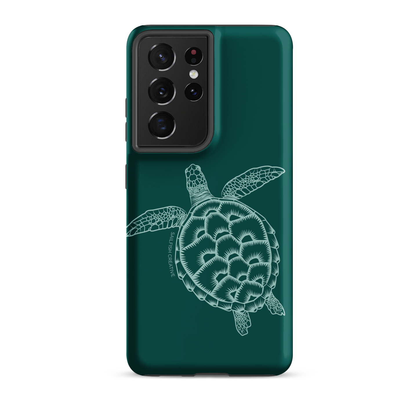 Samsung Phone Case -  Turtle Outline Emerald